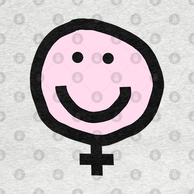 Small Female Smiley Face in Pink by ellenhenryart